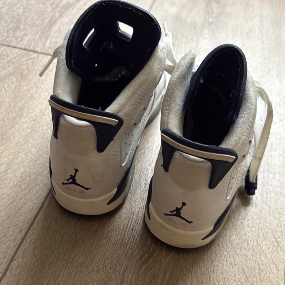 Jordan White and Black High-Top Sneakers with Strap